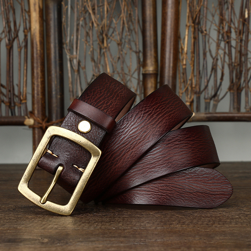 Vintage Genuine Leather Belt Wide 3.8CM B70-KKICO
