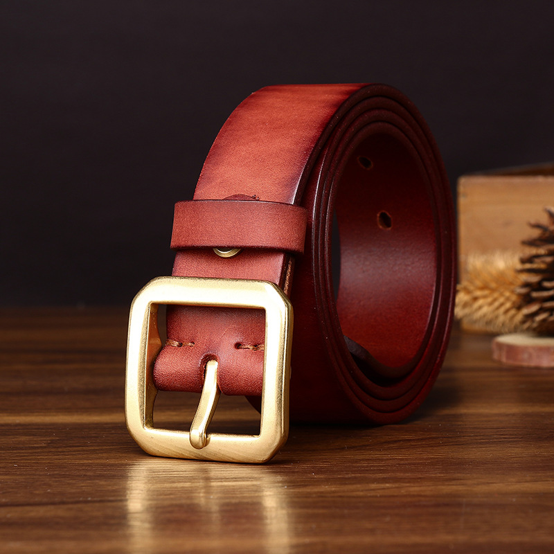 Vintage Genuine Leather Belt Wide 3.8CM B84-KKICO