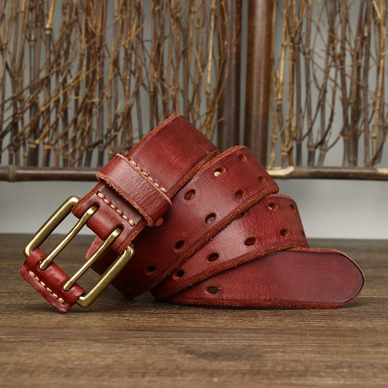 Heritage Full-Grain Leather Belt with Brass Buckle | 3.8cm Wide