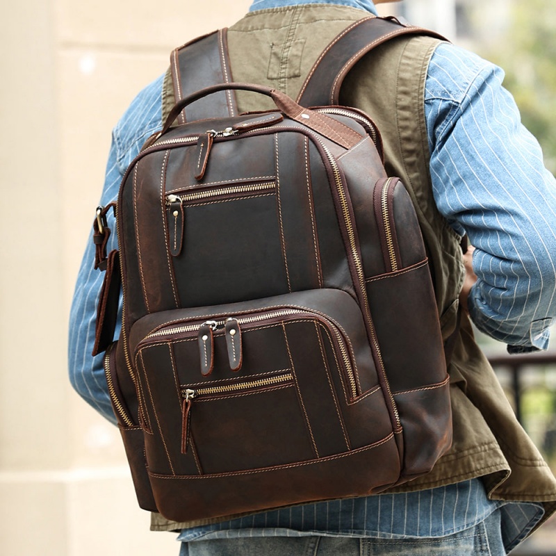 Vintage Cowhide Leather Travel Backpack VB00