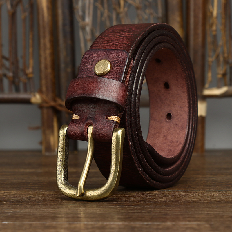 Vintage Genuine Leather Belt Wide 3.3CM B65-KKICO
