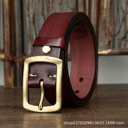 Vintage Genuine Leather Belt Wide 3.8CM B70