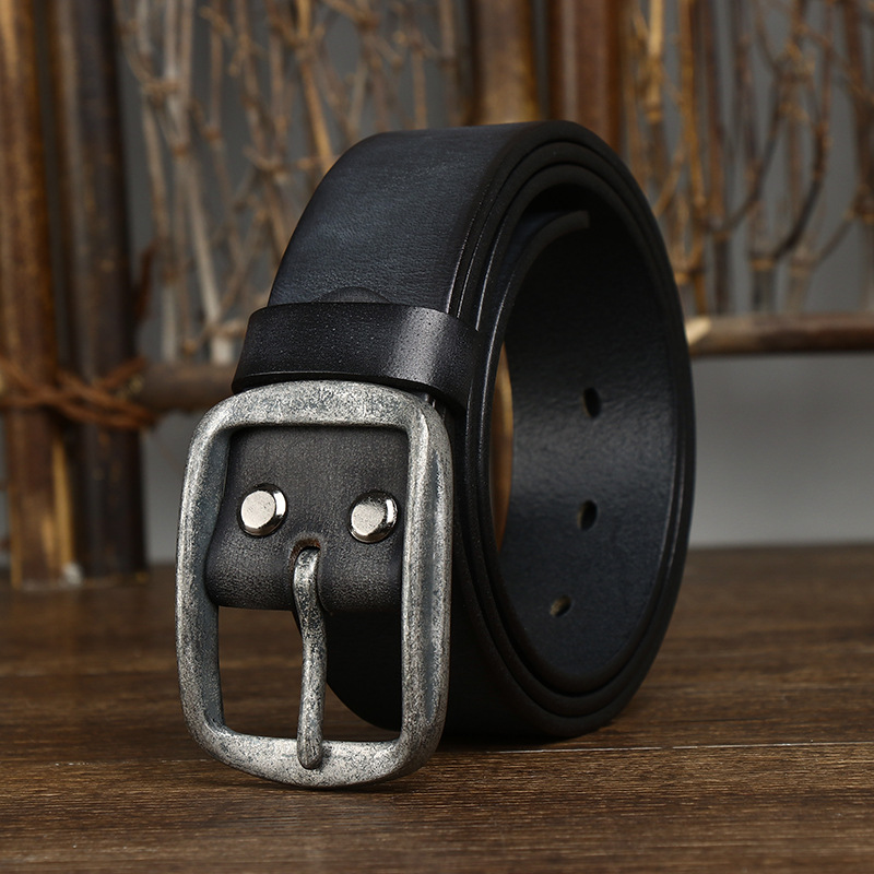 Vintage Distressed Genuine Leather Belt Wide 3.8CM  B36-KKICO