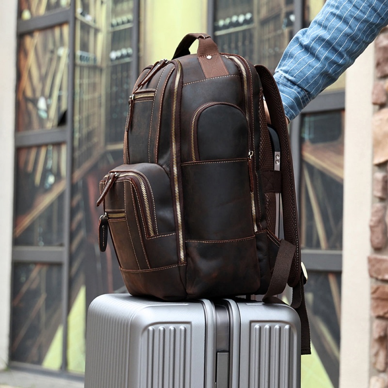 Vintage Cowhide Leather Travel Backpack VB00