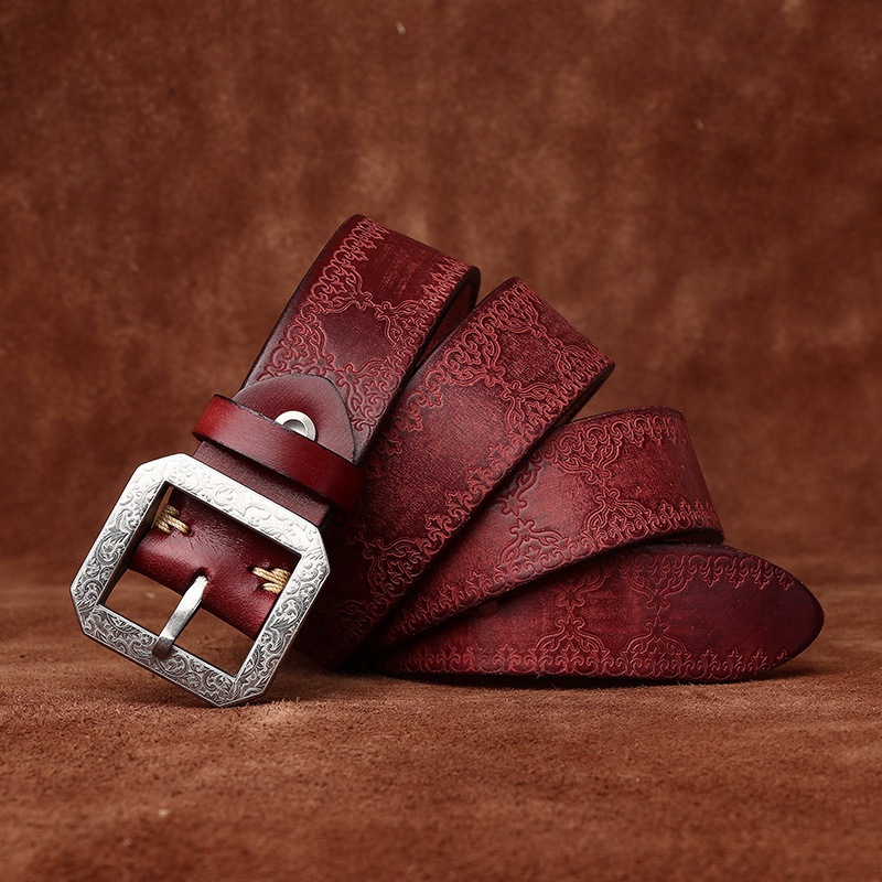 Vintage Genuine Leather Belt Wide 3.8CM B67