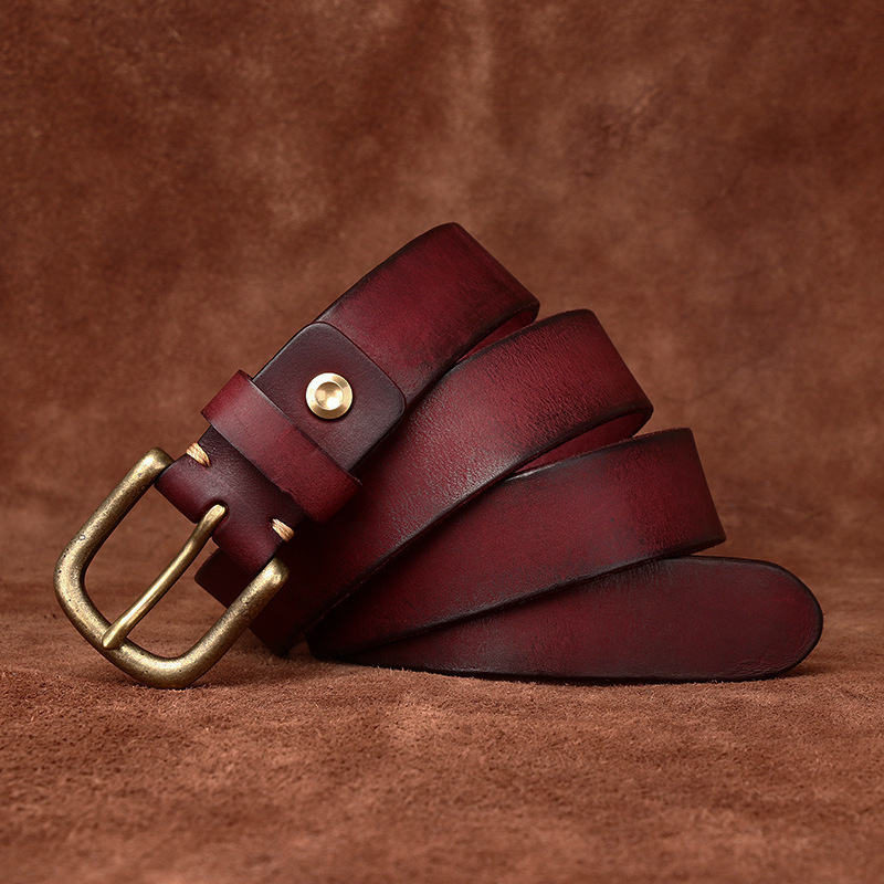 Vintage Genuine Leather Belt Wide 3.3CM B78-KKICO