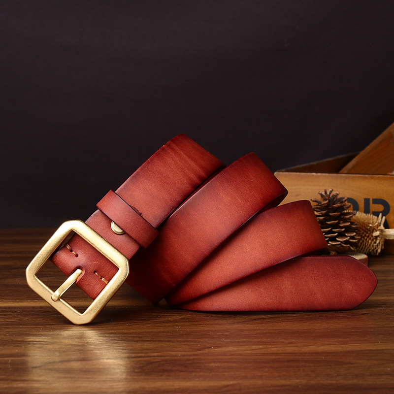 Vintage Genuine Leather Belt Wide 3.8CM B84-KKICO