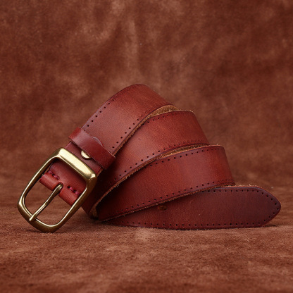 Rustic Leather Everyday Belt Wide 3.3CM  B31