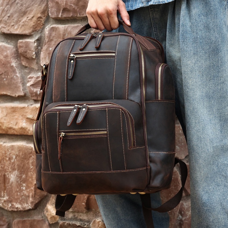 Vintage Cowhide Leather Travel Backpack VB00