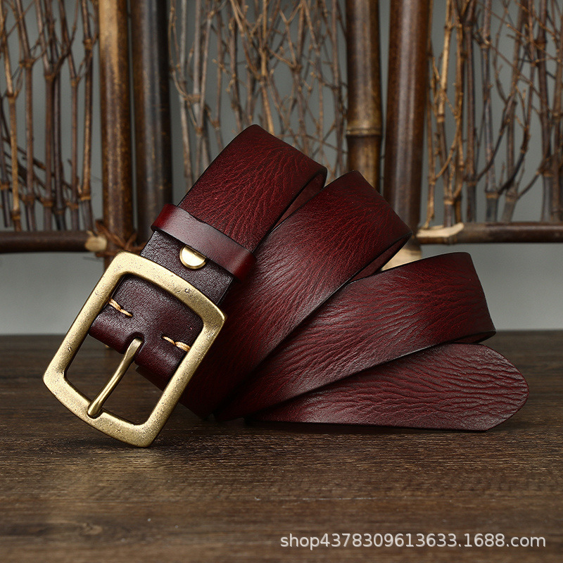 Vintage Genuine Leather Belt Wide 3.8CM B70