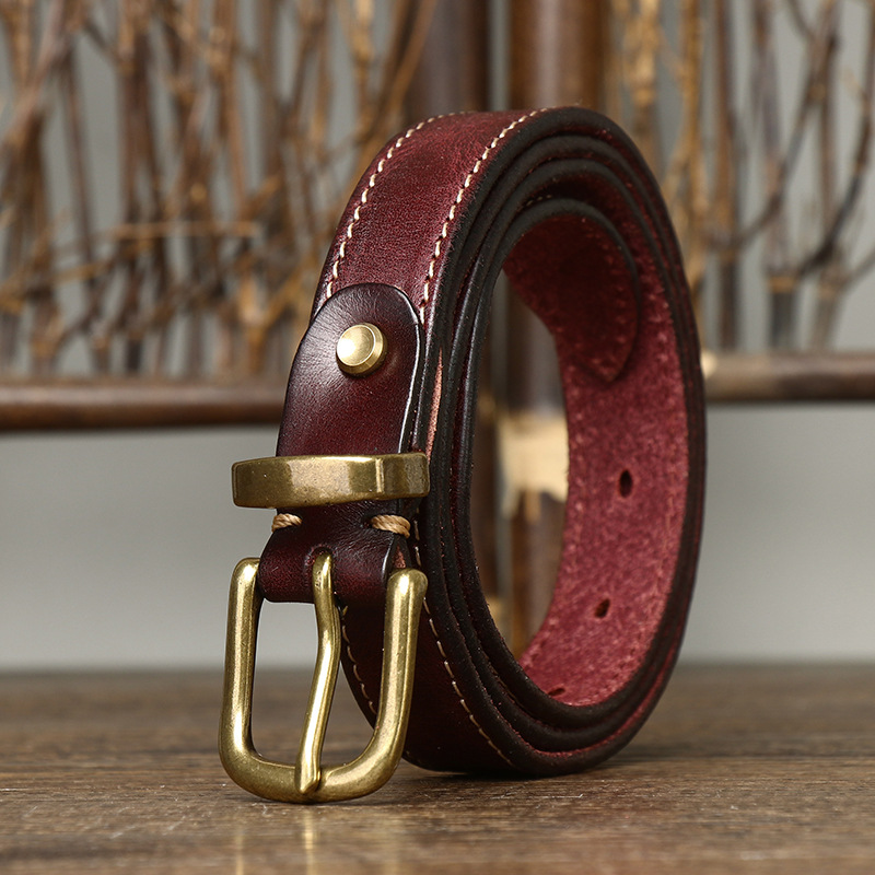 Vintage Genuine Leather Belt Wide 2.3CM B82-KKICO