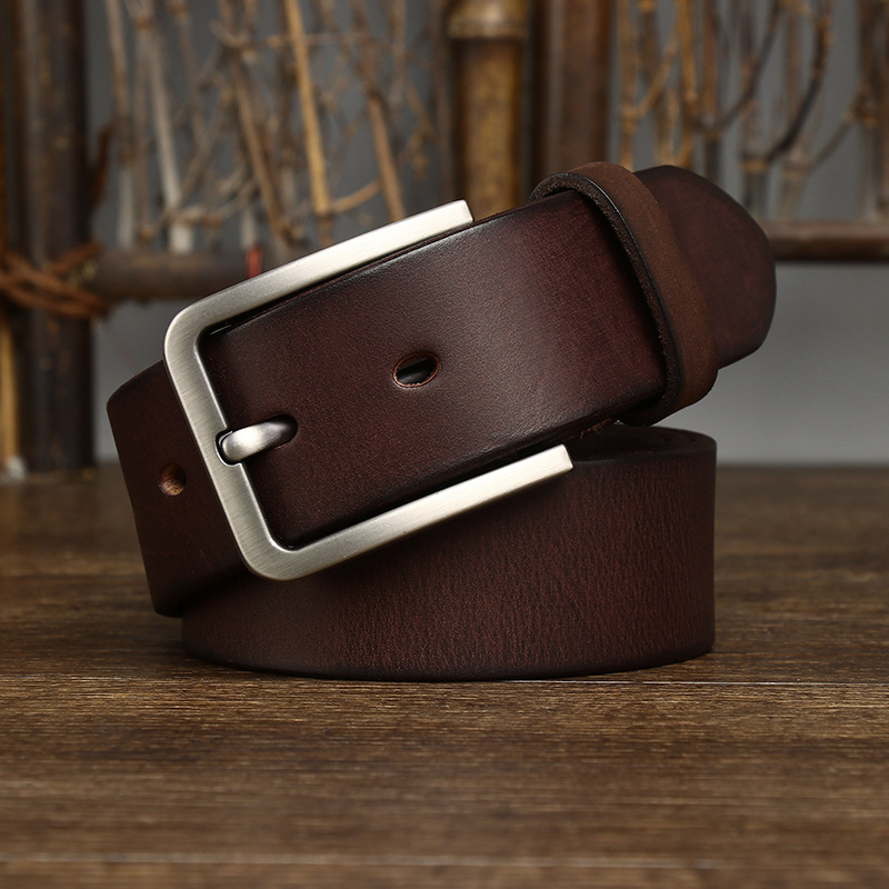 Simple Retro Genuine Leather Belt Wide 3.8CM B48