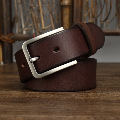 Simple Retro Genuine Leather Belt Wide 3.8CM B48