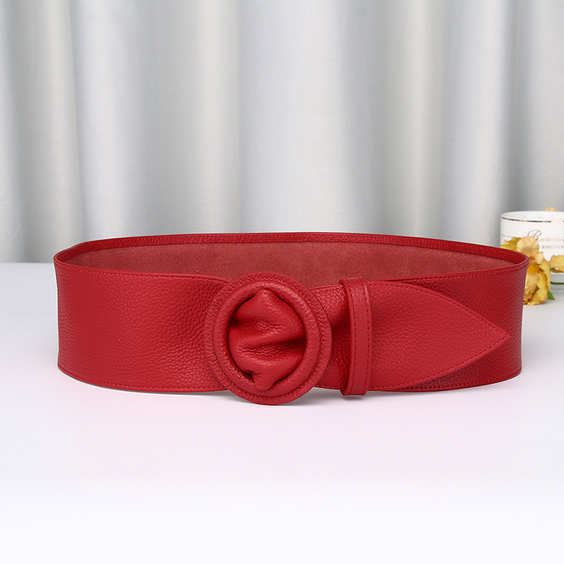 Wide Ultra-thin Genuine Leather Belt 7.0cm B14