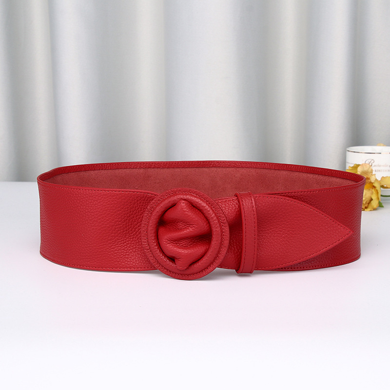 Wide Ultra-thin Genuine Leather Belt 7.0cm B14