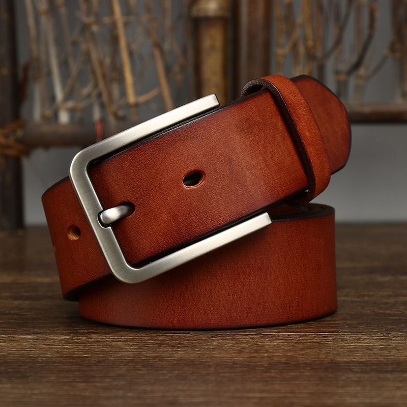 Simple Retro Genuine Leather Belt Wide 3.8CM B48