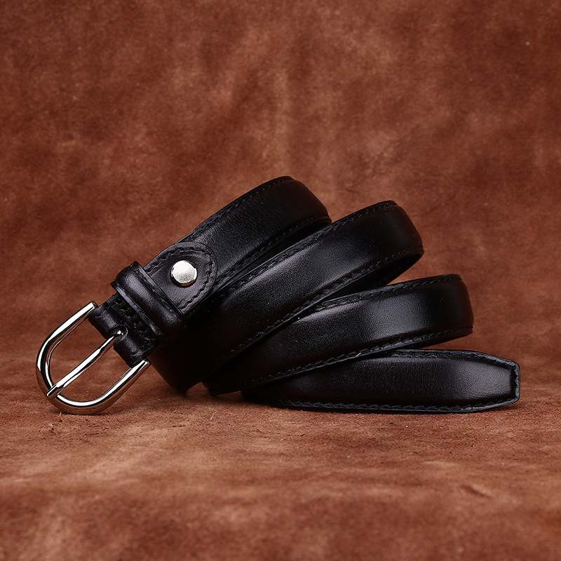 Minimalist Genuine Leather Belt for Women Wide 2.4CM B81-KKICO