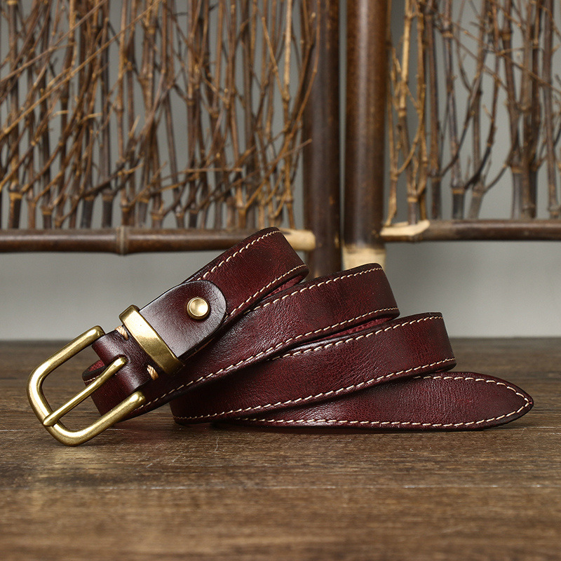 Vintage Genuine Leather Belt Wide 2.3CM B82-KKICO