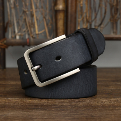 Simple Retro Genuine Leather Belt Wide 3.8CM B48