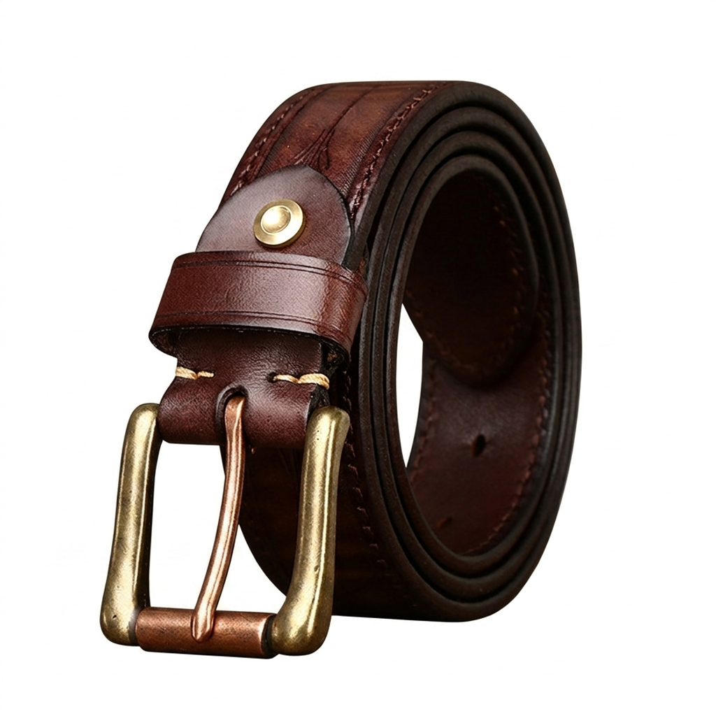 Embossed Genuine Leather Belt Usable Both Sides 3.8cm B10-KKICO