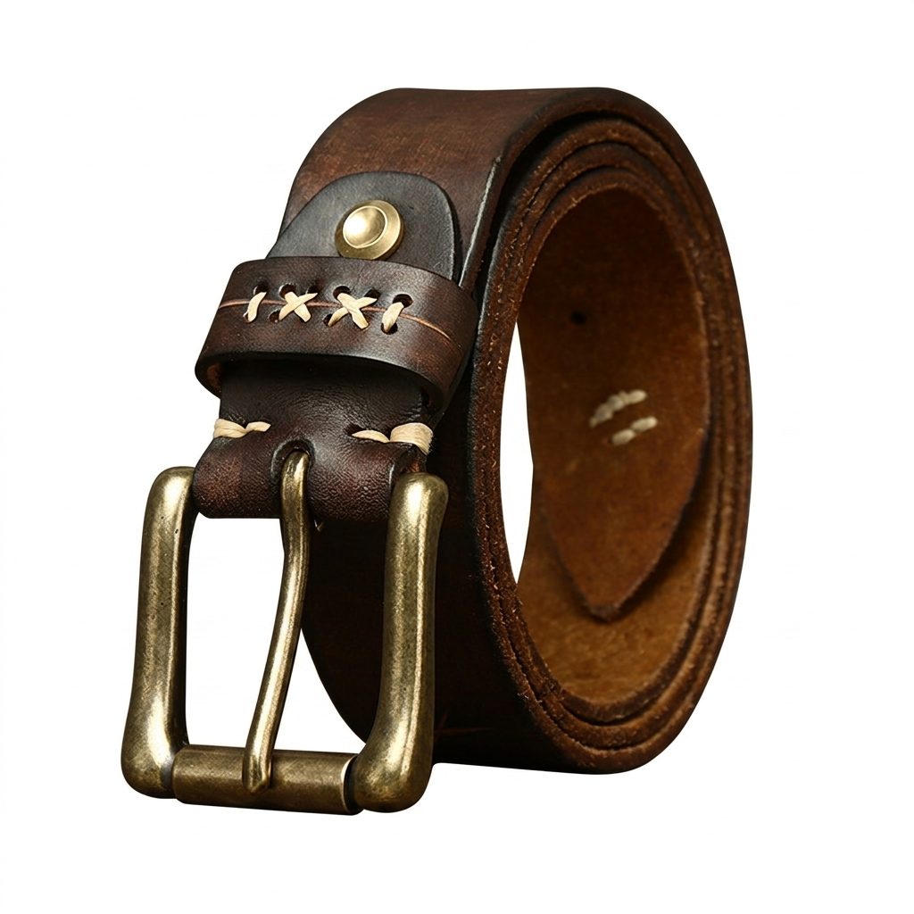 Vintage Distressed Genuine Leather Belt Wide 3.8CM  B37-KKICO