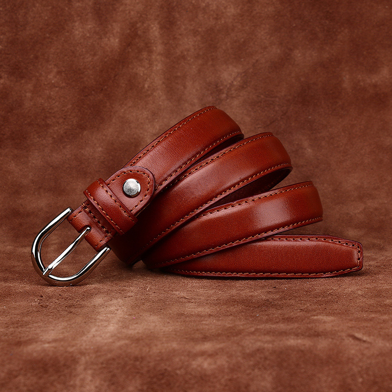 Minimalist Genuine Leather Belt for Women Wide 2.4CM B81-KKICO