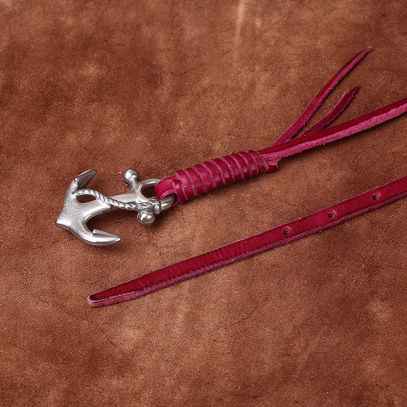 Ins-style Embossed Genuine Leather Belt 0.8cm Wide B28-KKICO