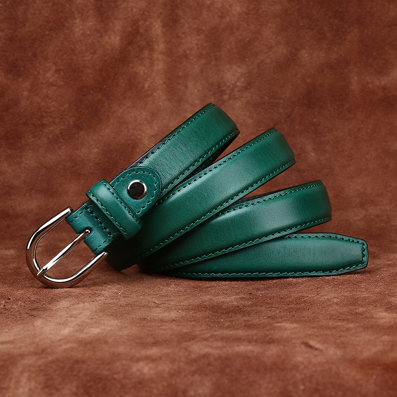 Minimalist Genuine Leather Belt for Women Wide 2.4CM B81-KKICO