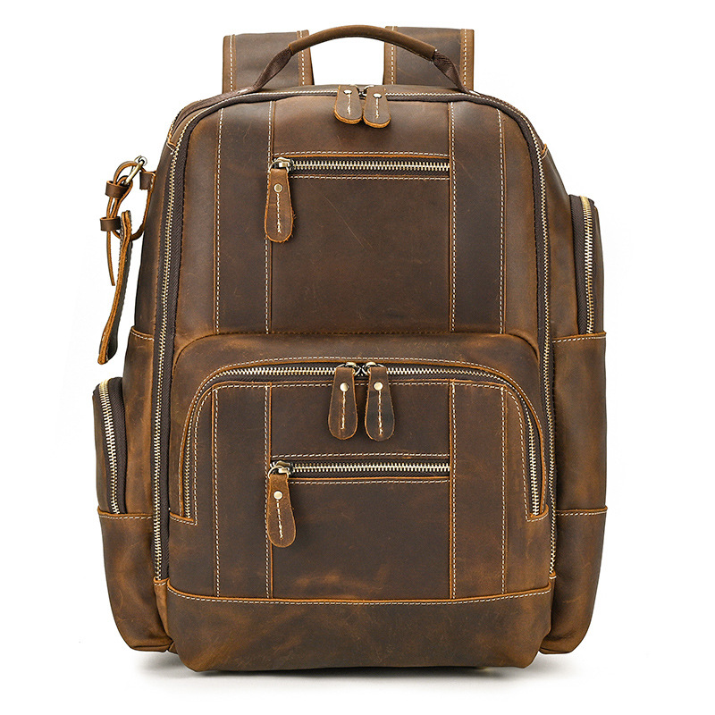 Vintage Cowhide Leather Travel Backpack VB00