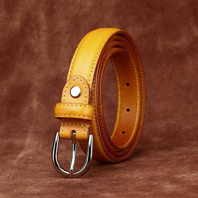 Minimalist Genuine Leather Belt for Women Wide 2.4CM B81-KKICO
