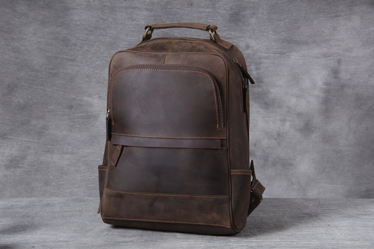 leather bookbag