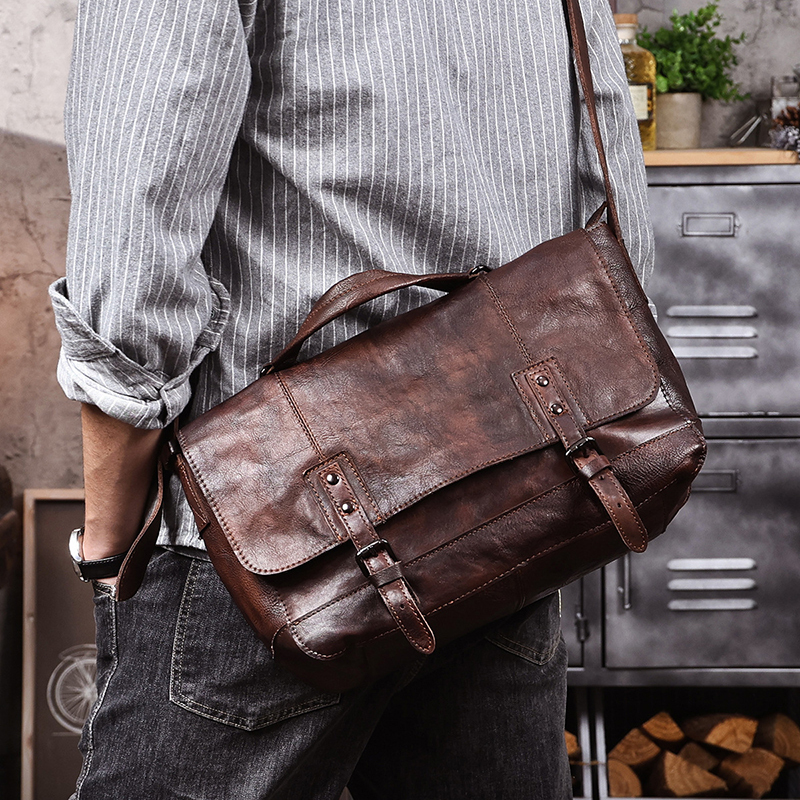 Genuine Leather Vintage Messenger Bag VB31