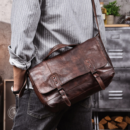 Genuine Leather Vintage Messenger Bag VB31