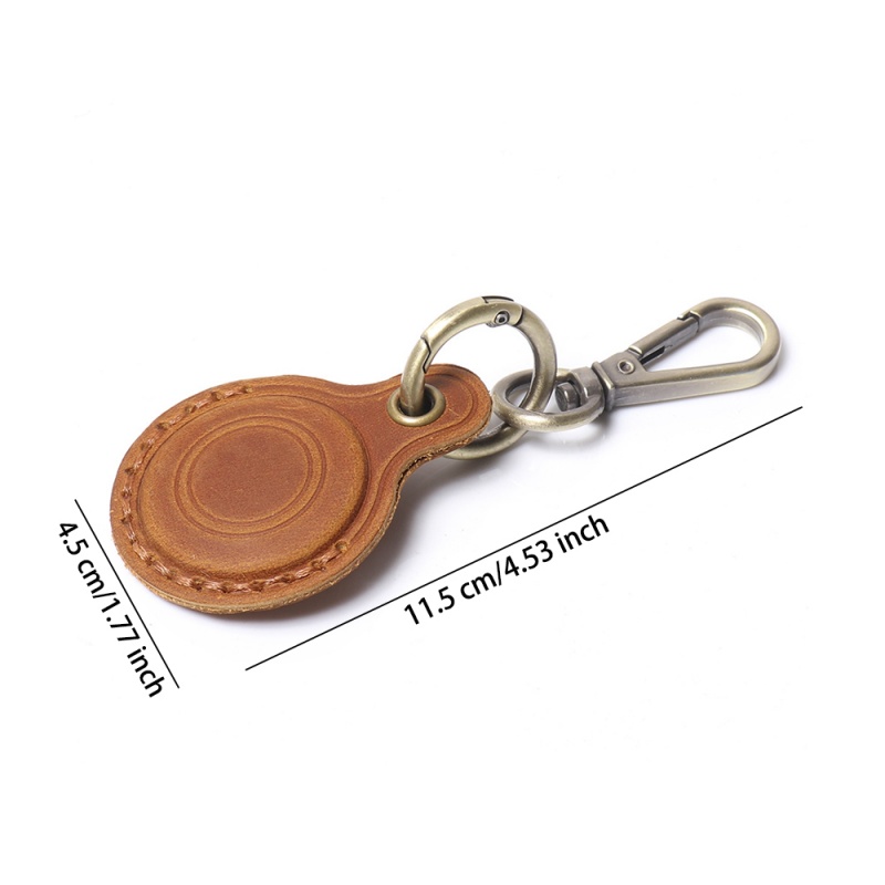 Leather AirTag Holder Keychain Case
