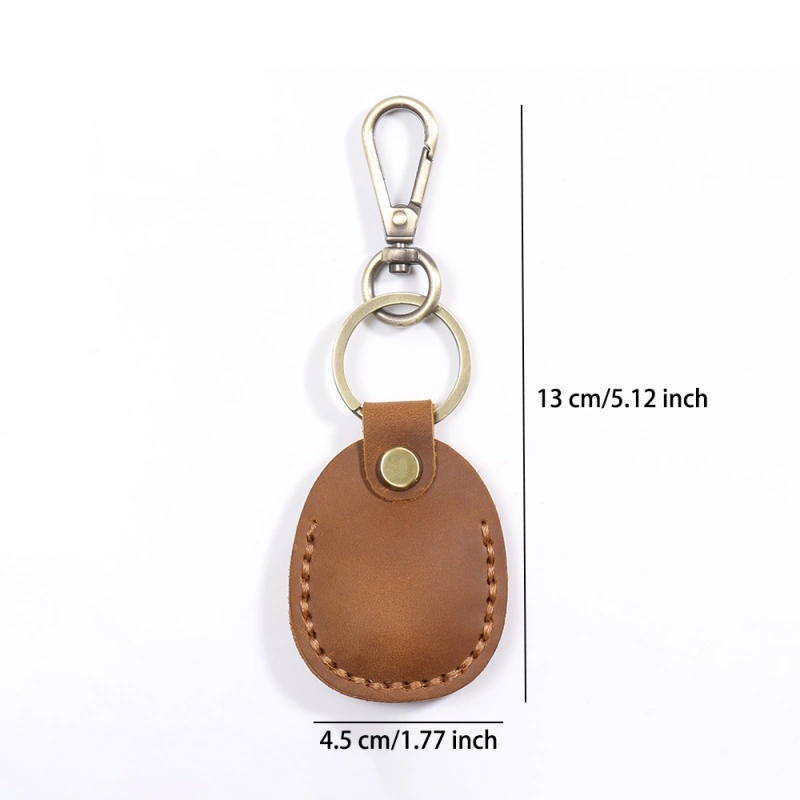 Leather AirTag holder keychain size 13 cm by 4.5 cm