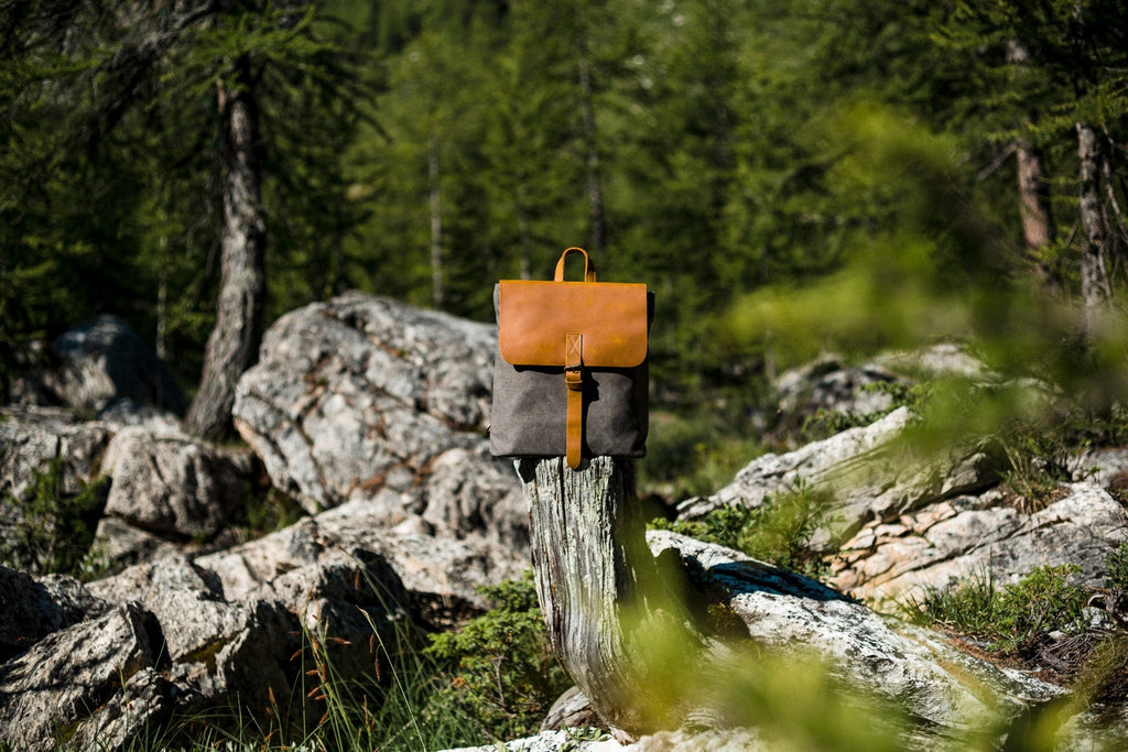 unisex trendy small bookbag womens with exterior slot pocket to store wallets. watches. toiletry bags or a water-bottle
