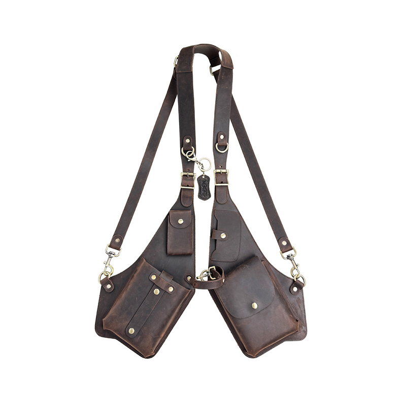 Multi-Pocket Leather Holster Bag for Men