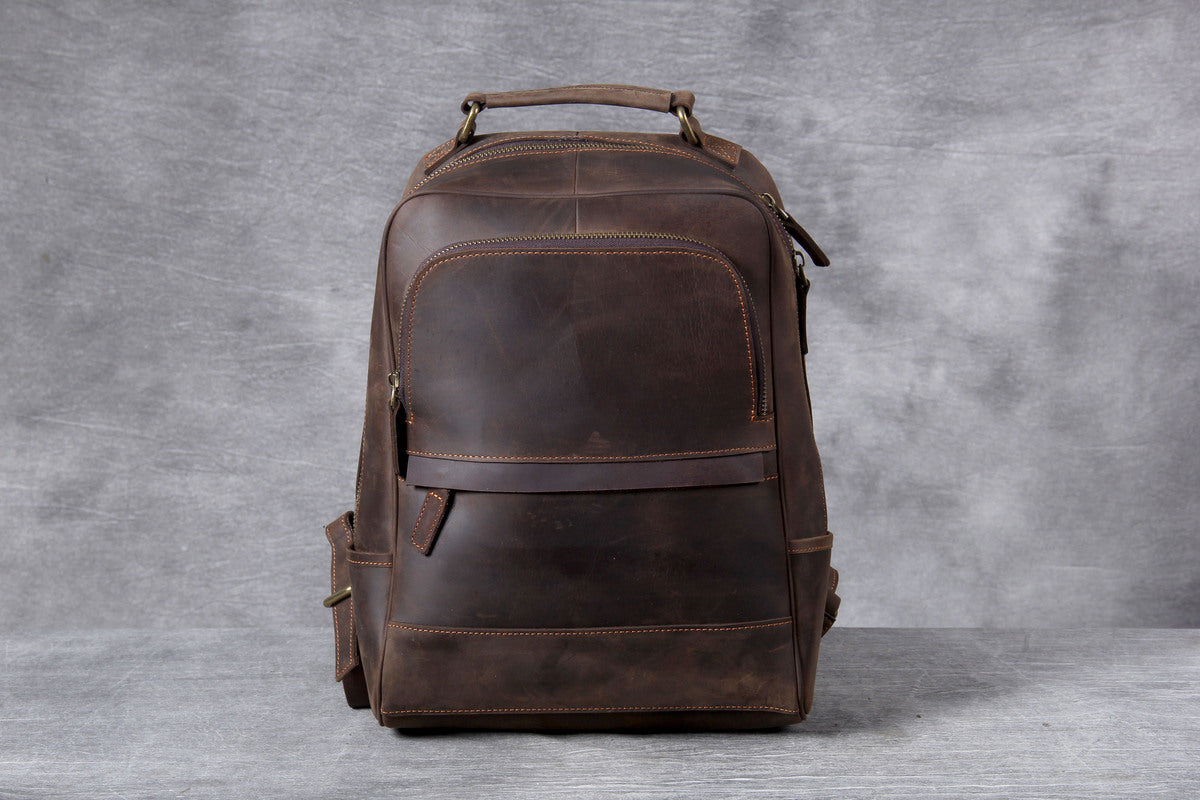 leather work backpack