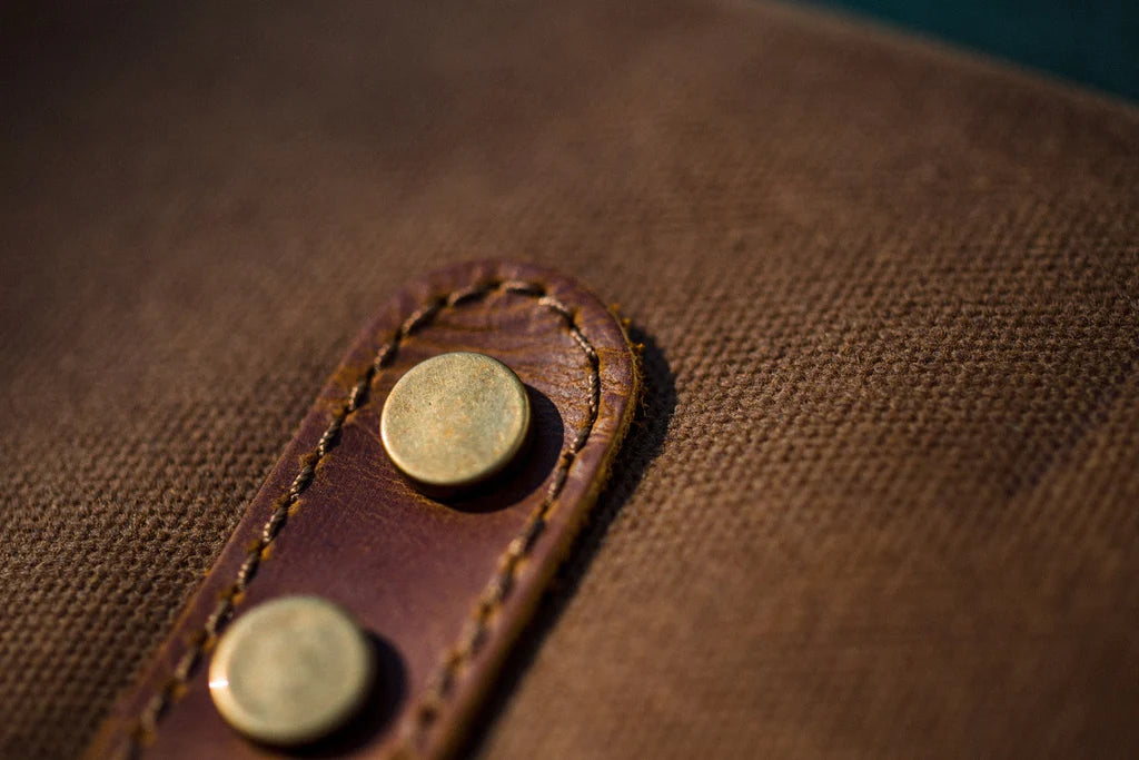 rolltop backpack with sturdy stitching