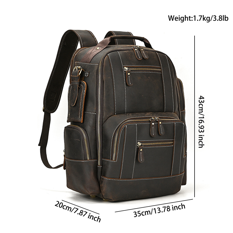 Vintage Cowhide Leather Travel Backpack VB46