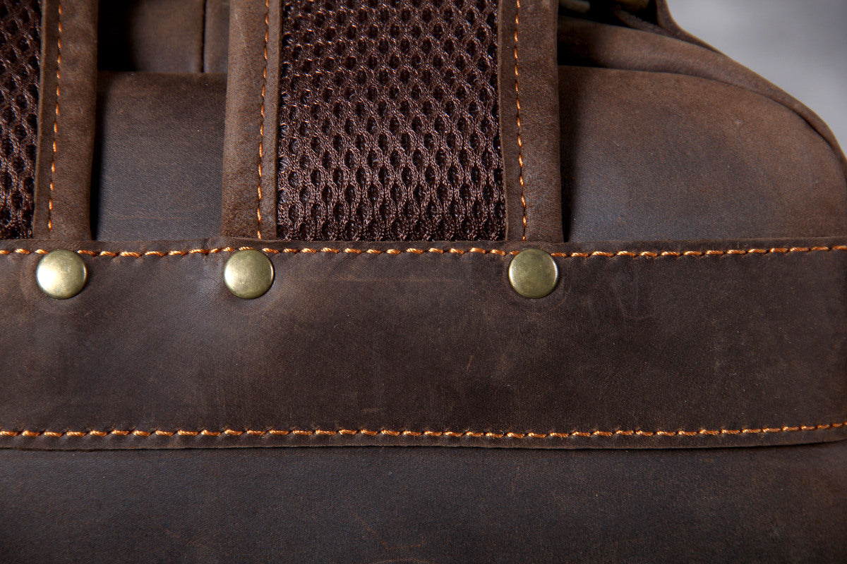 unisex leather backpack