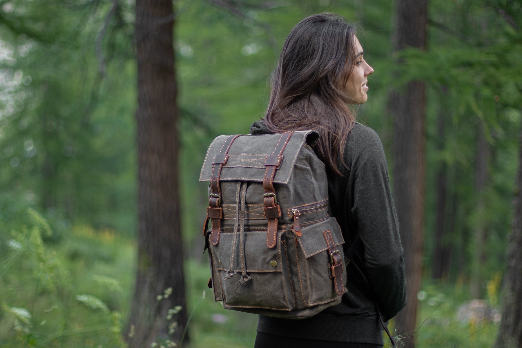 khaki womens small cotton drawstring bags