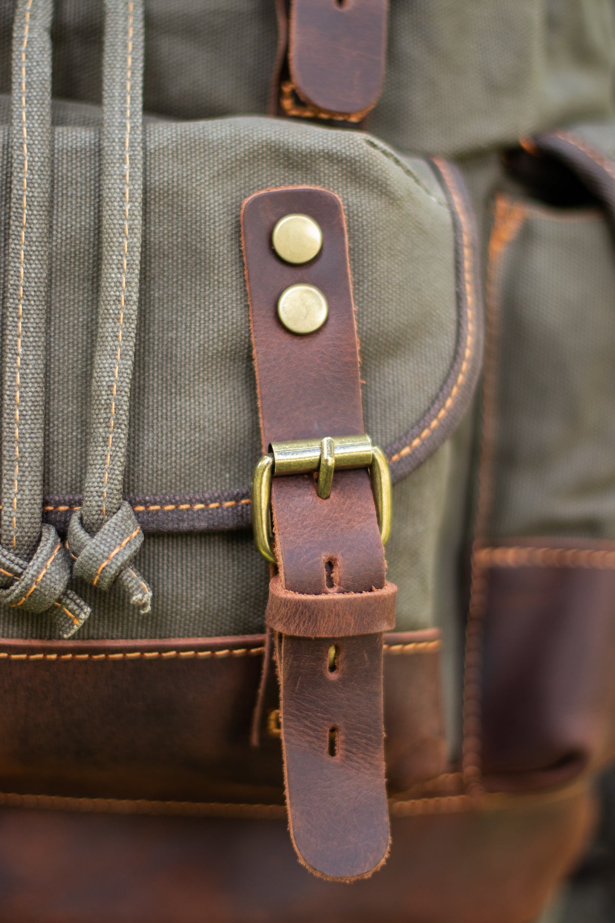 canvas hiking backpack used for hiking and urban commuting