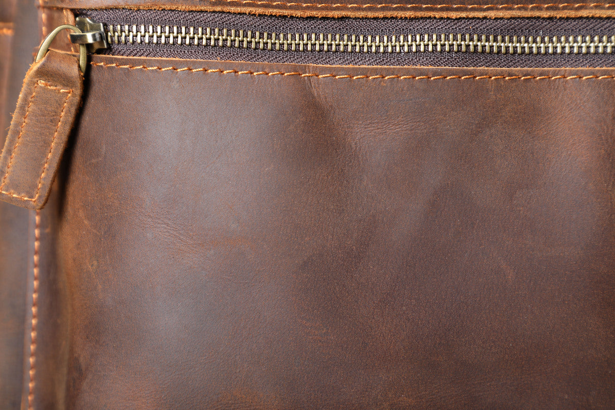 cognac brown leather daypack womens