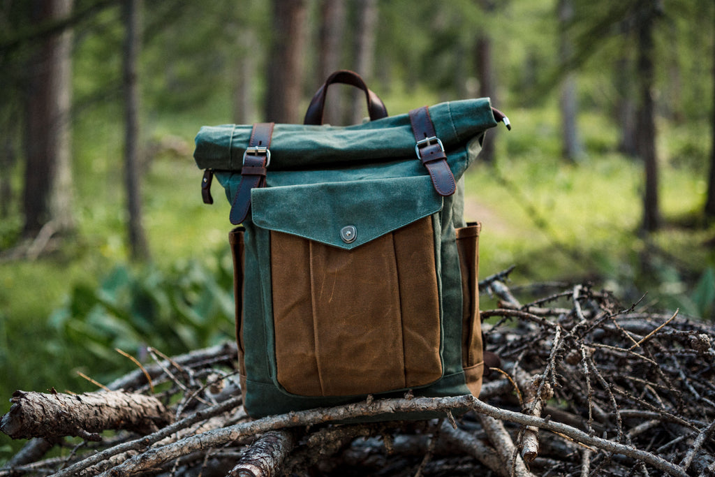 canvas roll top backpack