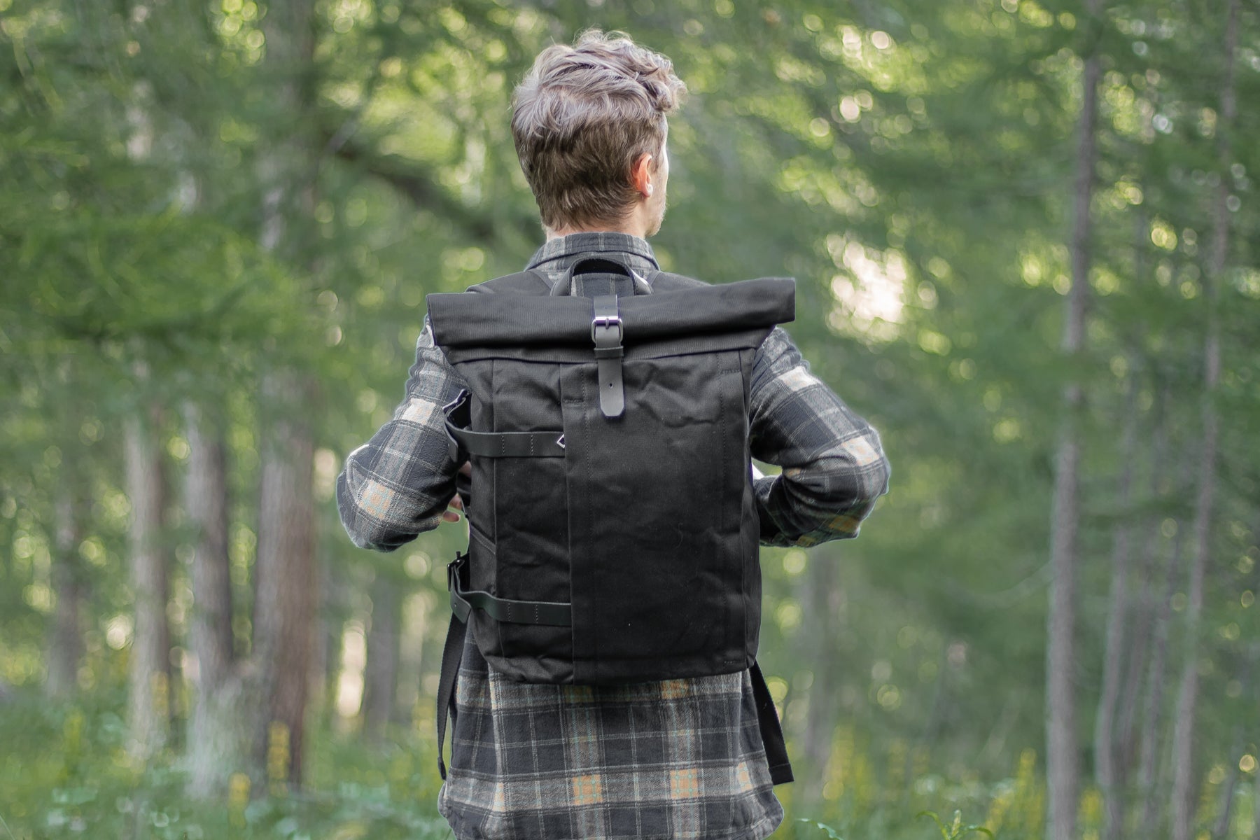 men's water resistant biker canvas backpack ideal for trekking or as a lunch bag