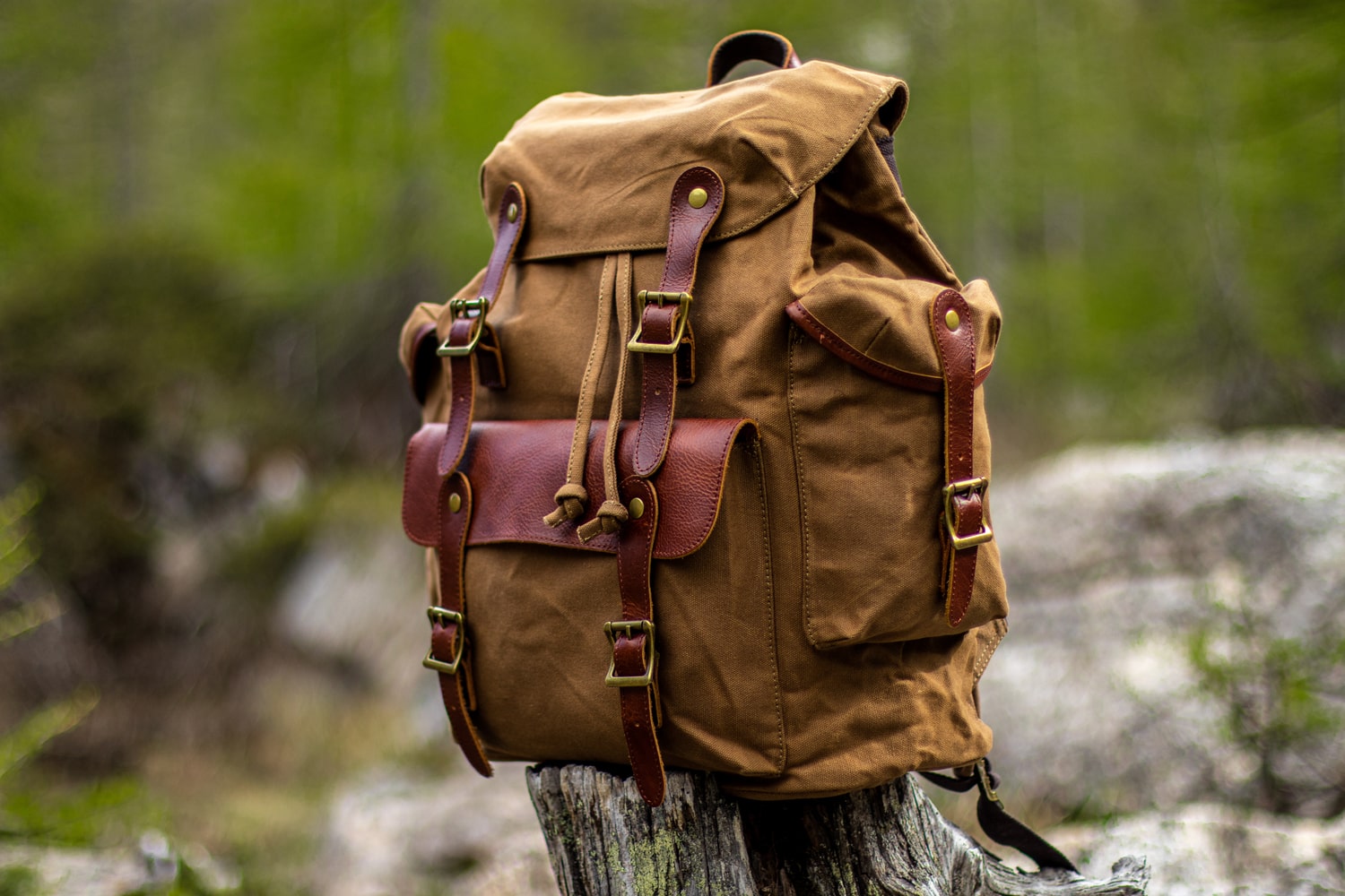 old school small backpack for school