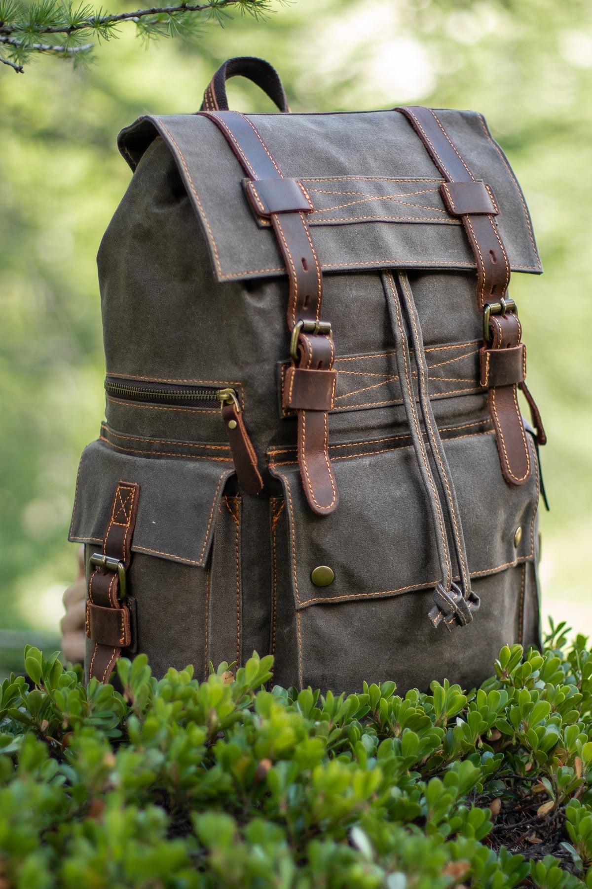 shopper canvas sack with polyester and nylon lining