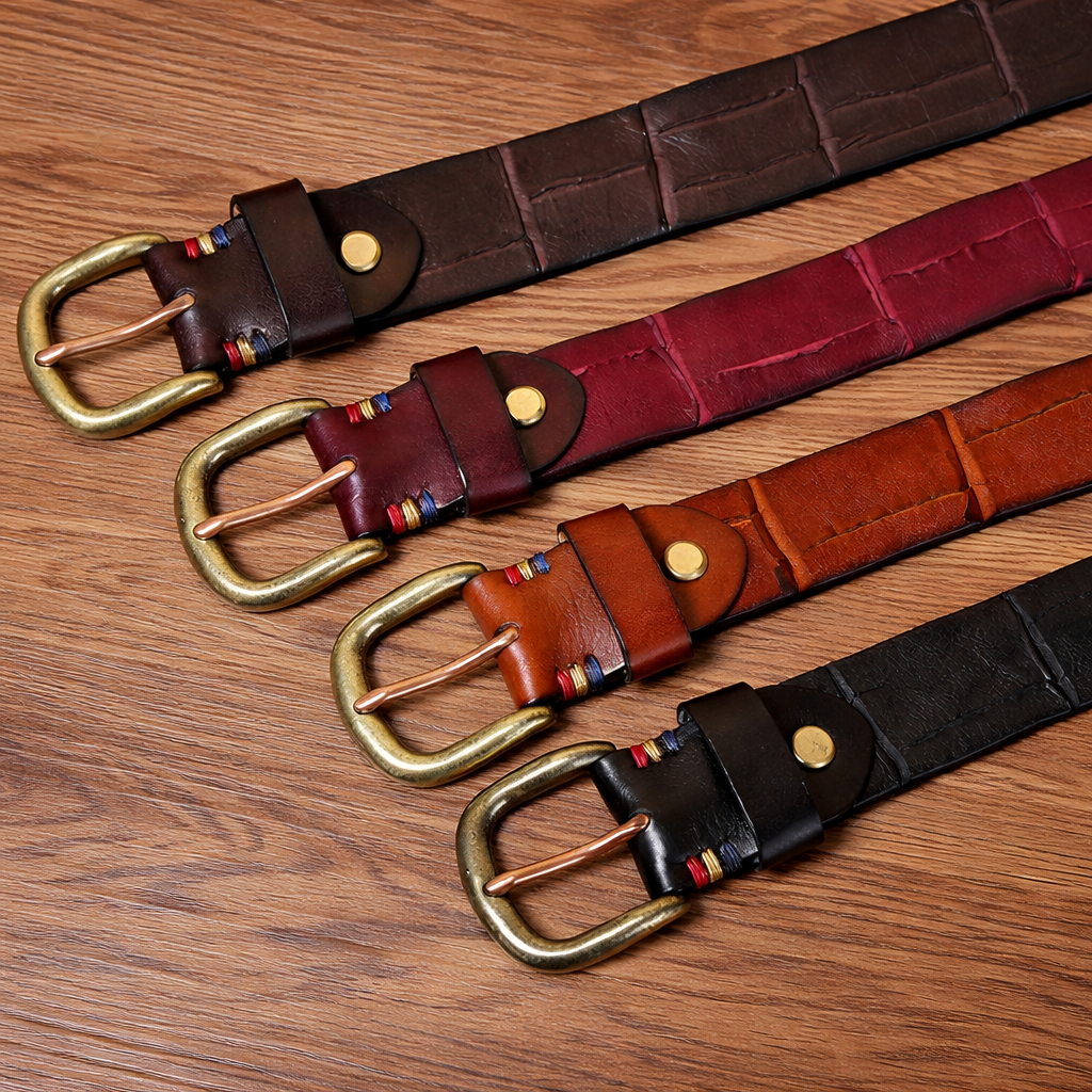 Vintage Genuine Leather Belt Wide 3.8CM B71