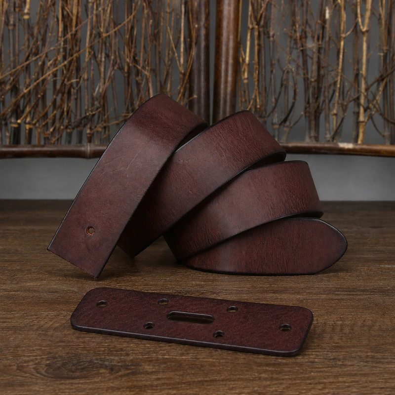 Dark brown replacement leather belt strap for men